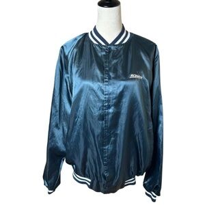 90s Vintage Nylon Satin Bomber Jacket Mens XL Retro Streetwear